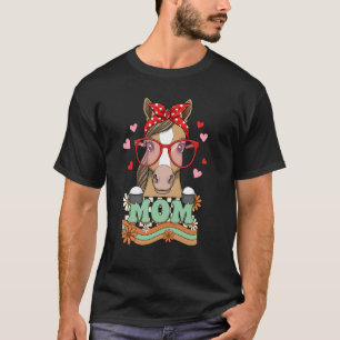 Camiseta Retro 70s Flor Cavalo Mãe Mamãe Avó Dia das Mães D