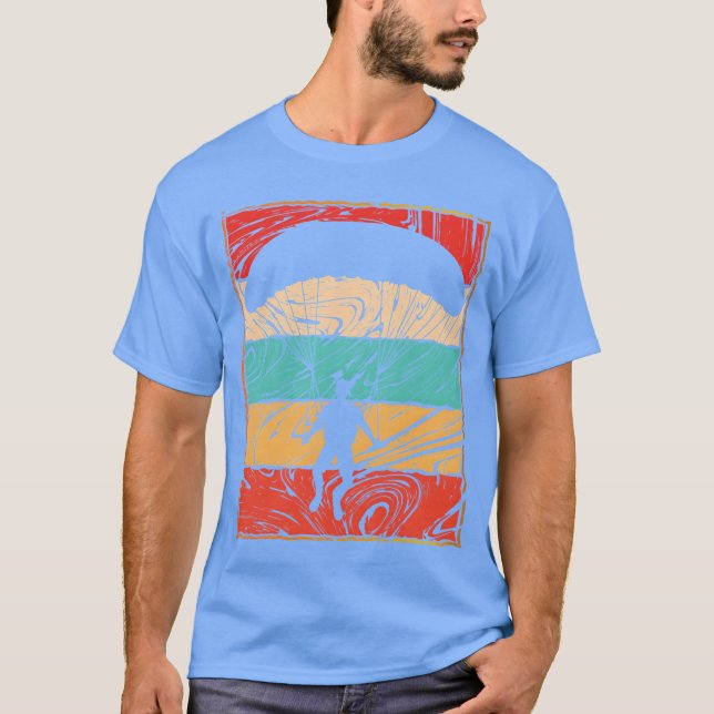 Camiseta Retro 70s Paragliding Sunset Vintage Silhouettee r (Frente)