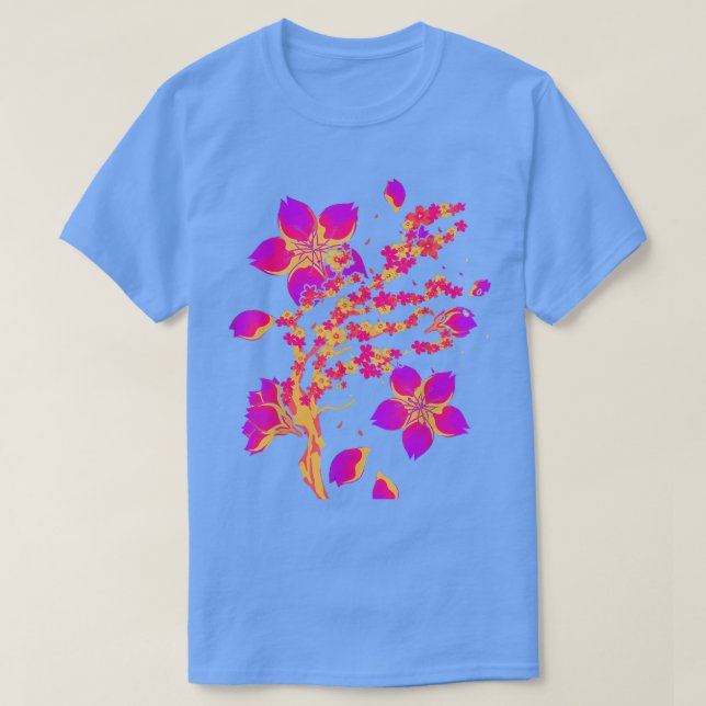 Camiseta Retro 80s Art Japan Flower Sakura Vaporwave Cherry (Frente do Design)