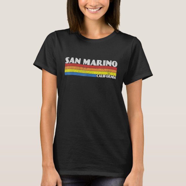 Camiseta Retro 80s California CA Souvenir San Marino (Frente)
