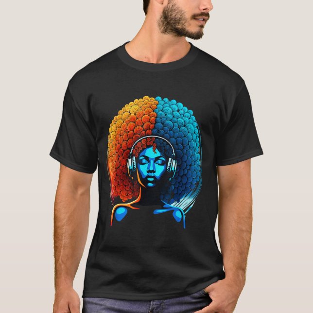 Camiseta Retro 80s Funk Afro Girl Disco Soul African Americ (Frente)