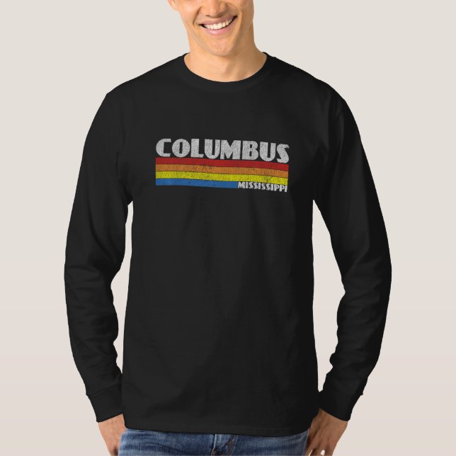 Camiseta Retro 80s Mississippi MS Souvenir Columbus (Frente)