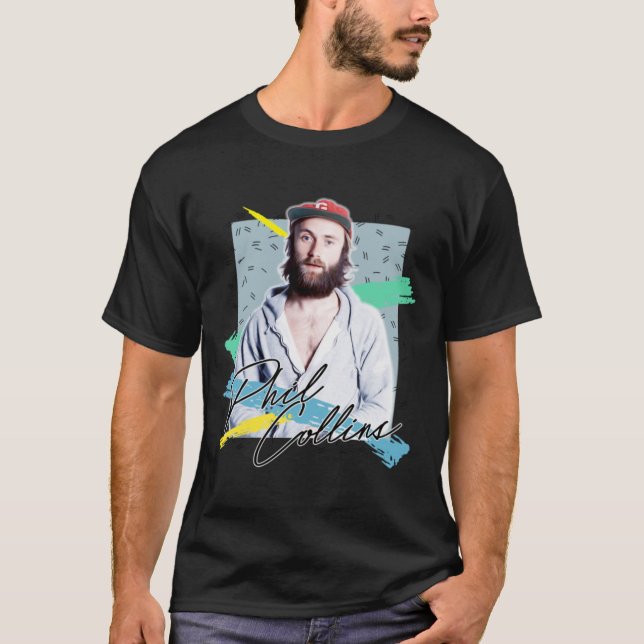 Camiseta Retro 80s Phil Collins Aestético Fan Art Design p (Frente)