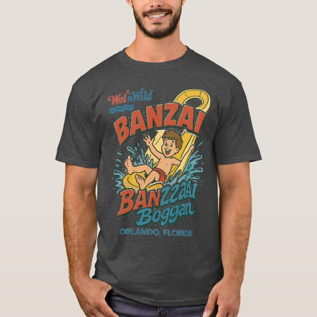 Camiseta Retro 80s-style waterpark BANZAI ORLANDO, FLORIDA (Frente)