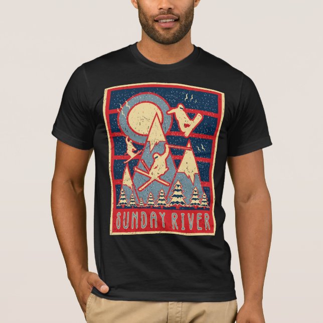 Camiseta Retro 80s Sunday River Ski (Frente)