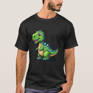 Camiseta Retro 8 Bits T Rex Pixel Art Gamer Dinossauro