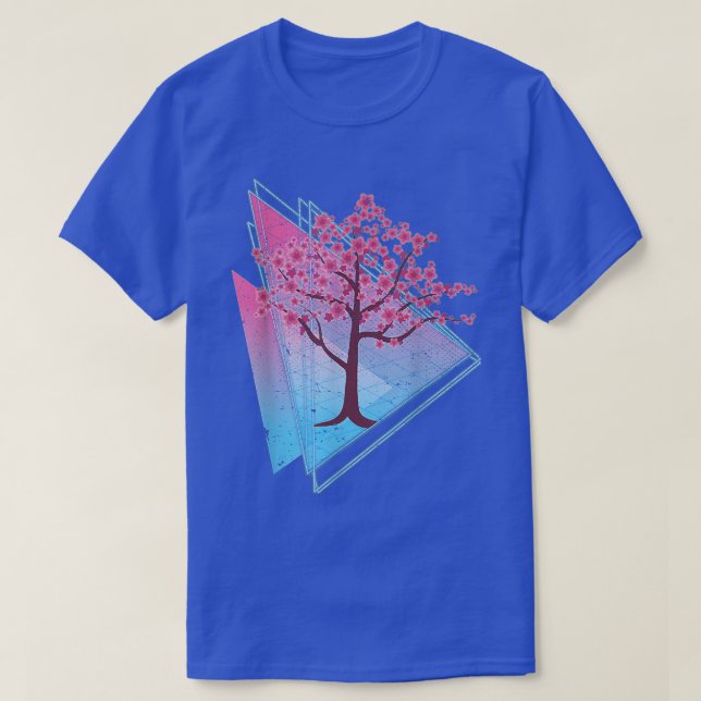 Camiseta Retro 90s Art Sakura Japan Flower Vaporwave Cherry (Frente do Design)