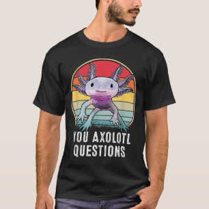 Camiseta Retro 90s Axolotl Engraçado Perguntas sobre Axolot