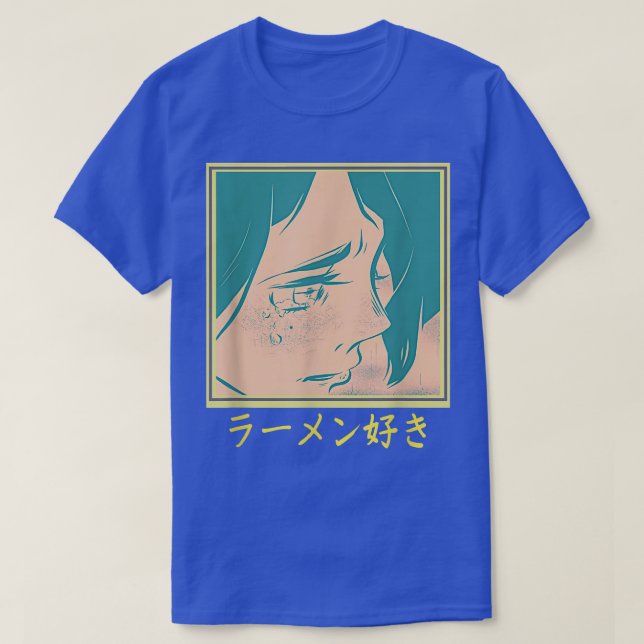 Camiseta Retro 90s Japanese Aesthetic Waifu Anime Graphic  (Frente do Design)