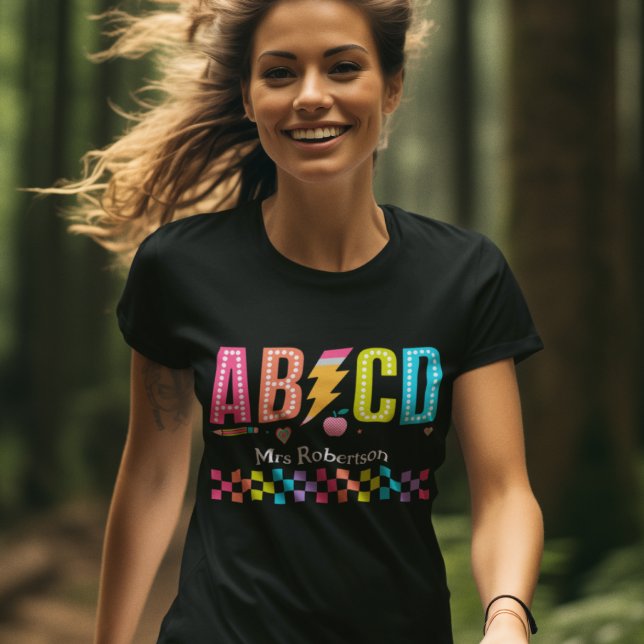 Camiseta retro abc de volta à escola para professo (Criador carregado)