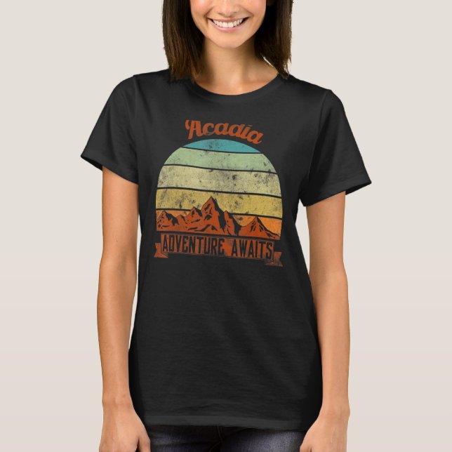 Camiseta Retro Acadia National Park Mountain Maine Hiking (Frente)