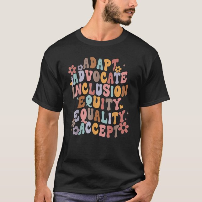 Camiseta Retro Adaptar Advocate Inclusão Capital Equidade (Frente)
