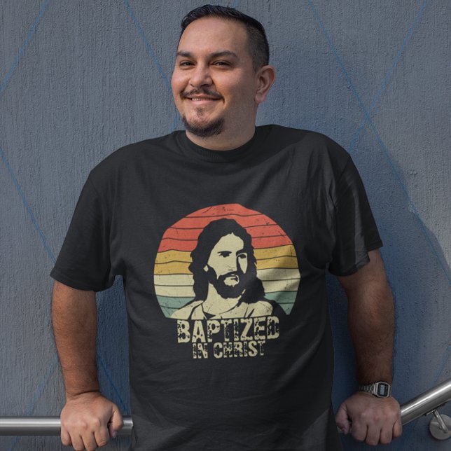 Camiseta Retro-aflitos batizado em Cristo com Jesus (Criador carregado)
