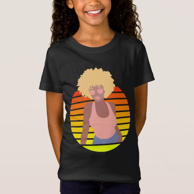CAMISETA RETRO AFRO QUEEN - QUEEN AFRO-AMERICANA (Frente)