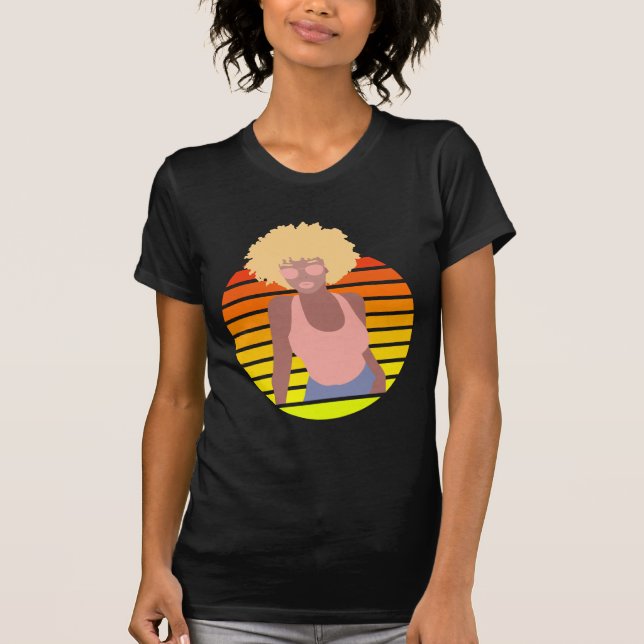 CAMISETA RETRO AFRO QUEEN - QUEEN AFRO-AMERICANA (Frente)