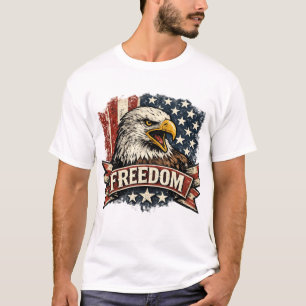 Camiseta Retro Águia Careca Liberdade   Patriota E