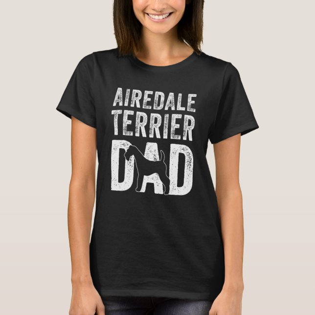 Camiseta Retro Airedale Terrier Dad Papa Father s Day Dog S (Frente)