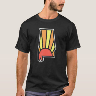 Camiseta Retro Alabama State Outline Sunset Adventure