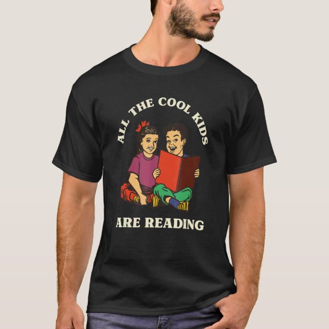 Camiseta Retro All the Cool Kids Are Reading  Reading Teach (Frente)