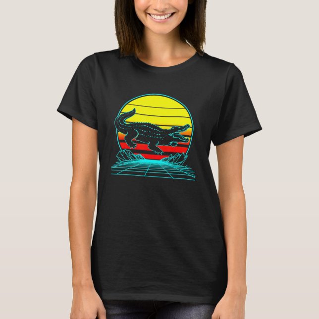Camiseta Retro Alligator Vaporwave (Frente)