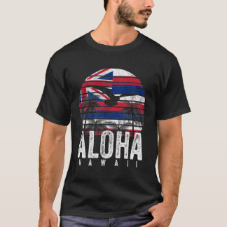 Camiseta Retro Aloha Hawaii Flag Hawaii Island Vintage Me