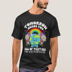 Camiseta Retro Amanhã Precisa De 988 Para A Prevenção Do Su