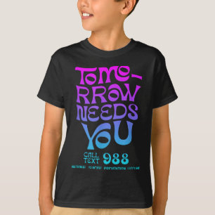 Camiseta Retro Amanhã Precisa De 988 Para A Prevenção Do Su