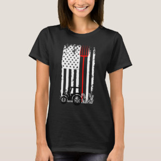 Camiseta Retro American Flag Tractor Men Women Tractor Farm