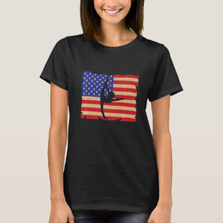 Camiseta Retro-americano Flag Baton Twirler Twirler Majoret