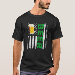 Camiseta Retro-Americano Flag Irish Beer Hobbies Rua.Patric