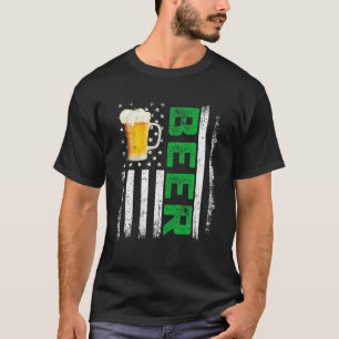 Camiseta Retro-Americano Flag Irish Beer Hobbies Rua.Patric