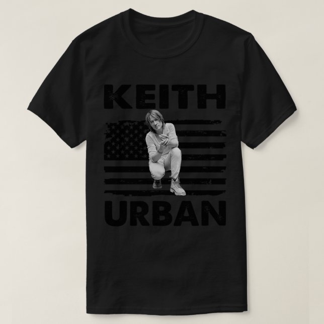 Camiseta Retro-Americano Keith Flag Música Urbana Gift Esse (Frente do Design)