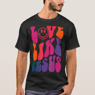Camiseta Retro Amor Como Jesus Deus Religioso Palavra Crist
