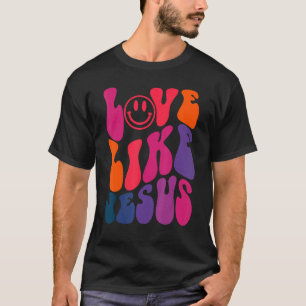 Camiseta Retro Amor Como Jesus Deus Religioso Palavra Crist