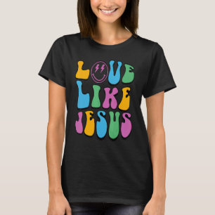 Camiseta Retro Amor Como Jesus Feliz Encara A Trendência Es