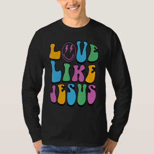 Camiseta Retro Amor Como Jesus Feliz Encara A Trendência Es