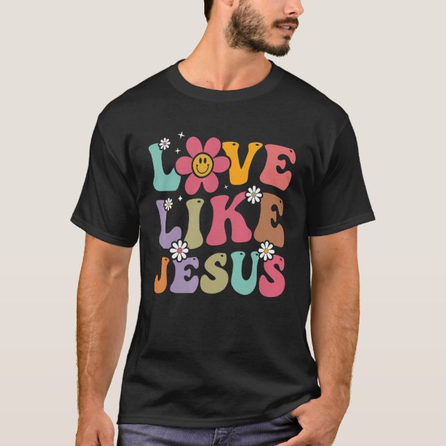 Camiseta Retro Amor Como Jesus Sorri Encarado Tendência Est (Frente)