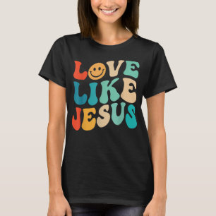 Camiseta Retro Amor Como Jesus Sorri Encarado Tendência Est