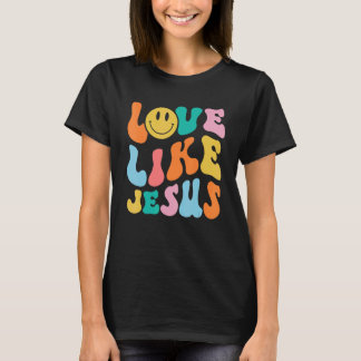 Camiseta Retro Amor Como Jesus Sorri Encarado Tendência Est