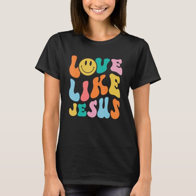 Camiseta Retro Amor Como Jesus Sorri Encarado Tendência Est (Frente)