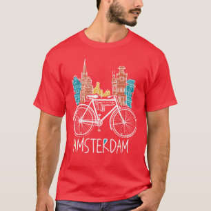 Camiseta Retro Amsterdam Cidade Holanda Bicicleta Bike