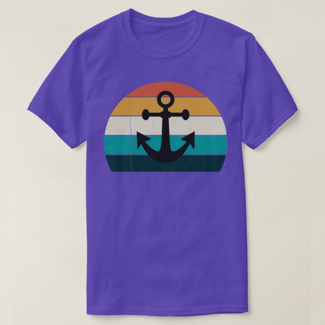 Camiseta Retro Anchor Sunset Sea Family Cruzeiro Amor Barco (Frente do Design)