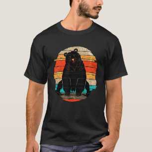 Camiseta Retrô Animal Natural Da Floresta Grizzly Bear