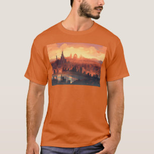 Camiseta Retro Anime Barcelona Uma Skyline Nostálgica retro