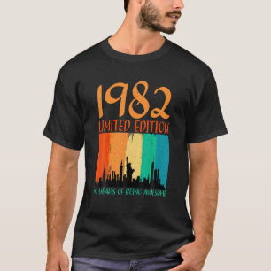 Camiseta Retro aniversário de 40 anos T S 1982 40 Anos De A