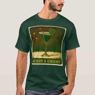 Camiseta Retro anos 50 Trevo de 4 Folhas Martini Irlandês d