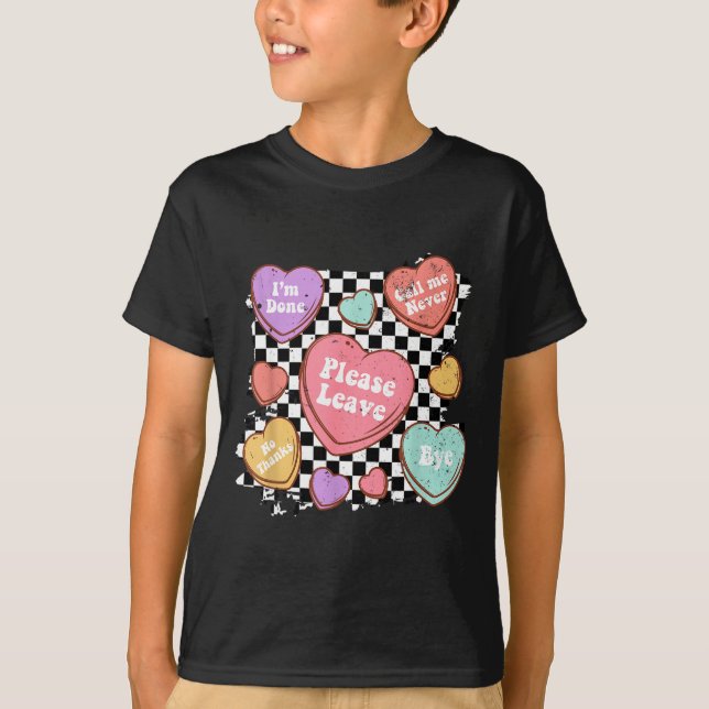Camiseta Retro Anti Valentines Funny Valentine Candy Heart  (Frente)