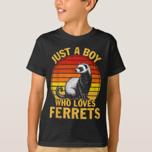 Camiseta Retro Apenas um Rapaz que Ama Furões Amante de Fur