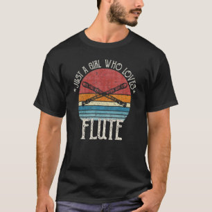 Camiseta Retro Apenas Uma Menina Que Ama Fluti De Silhouett
