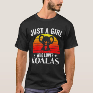 Camiseta Retro Apenas Uma Menina Que Ama Koalas Koala Engra